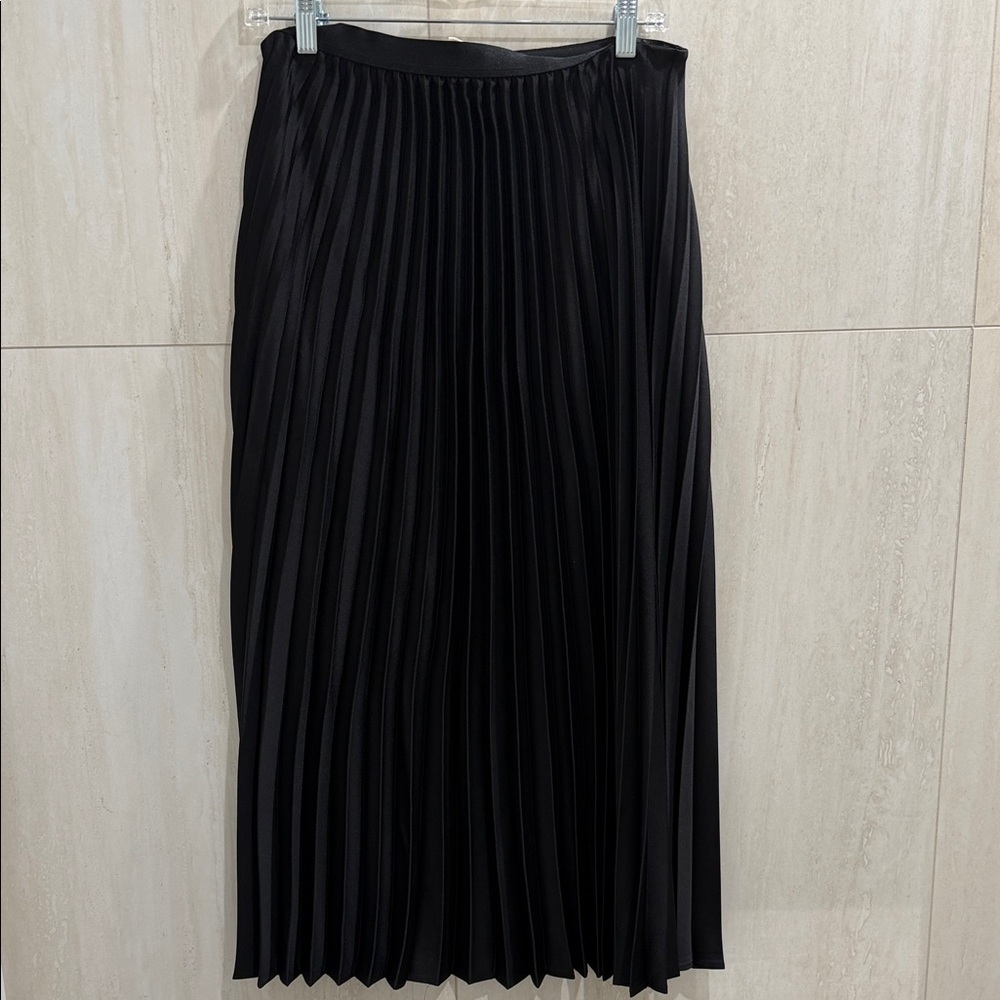 Mango Black Midi Pleated Skirt